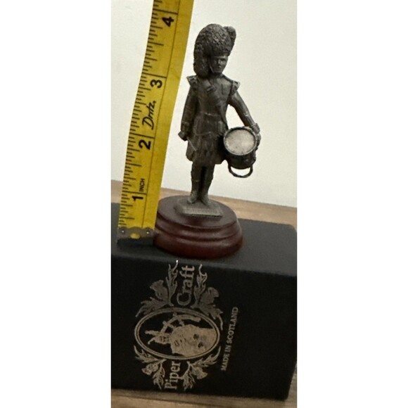 Piper Craft Gordon Highlander Drummer Pewter Figurine| Scotland | 4” Tall - Picture 5 of 7
